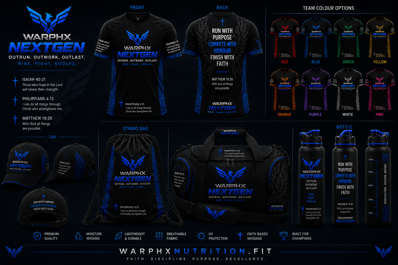 WARPHX NEXTGEN branded merchandise